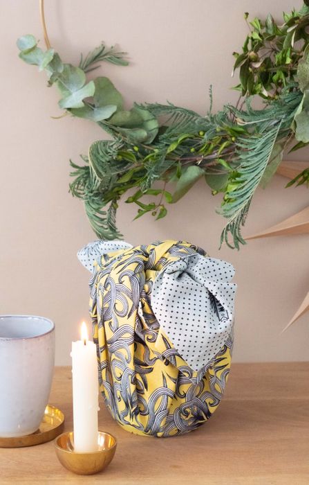 FabRap Sunshine Nouveau & Make A Wish Double Sided/Furoshiki/Reusable Gift Wrapping/Eco Wrap/Gift Wrap/Nachaltig Geschenkverpakung